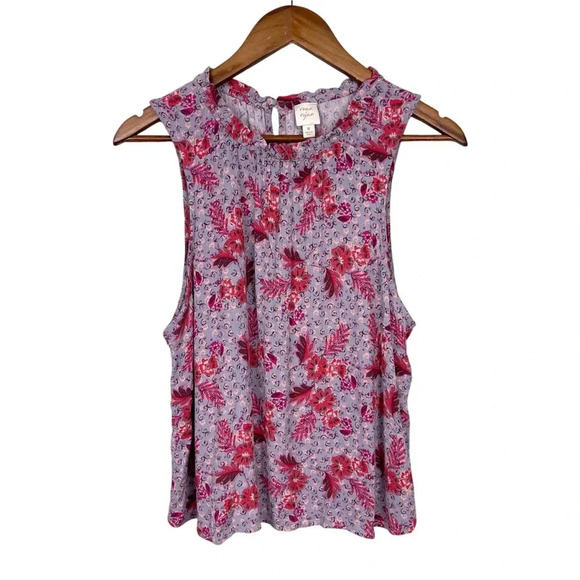 Evereve Roan + Ryan Frances Ruffle Neck Floral Tank - Picture 1 of 6